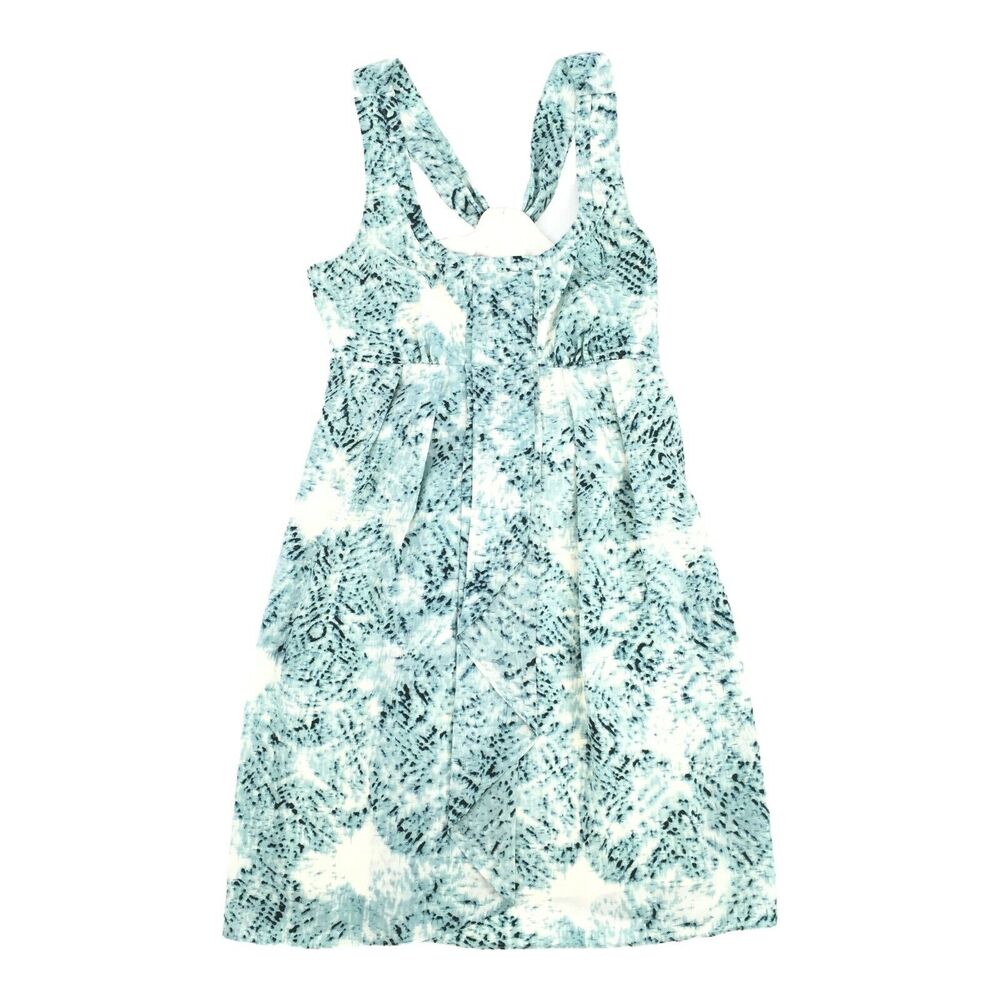 Jessica Simpson Sleeveless Pleaded Summer Special Occasion Dress 4 Blue Ivory S